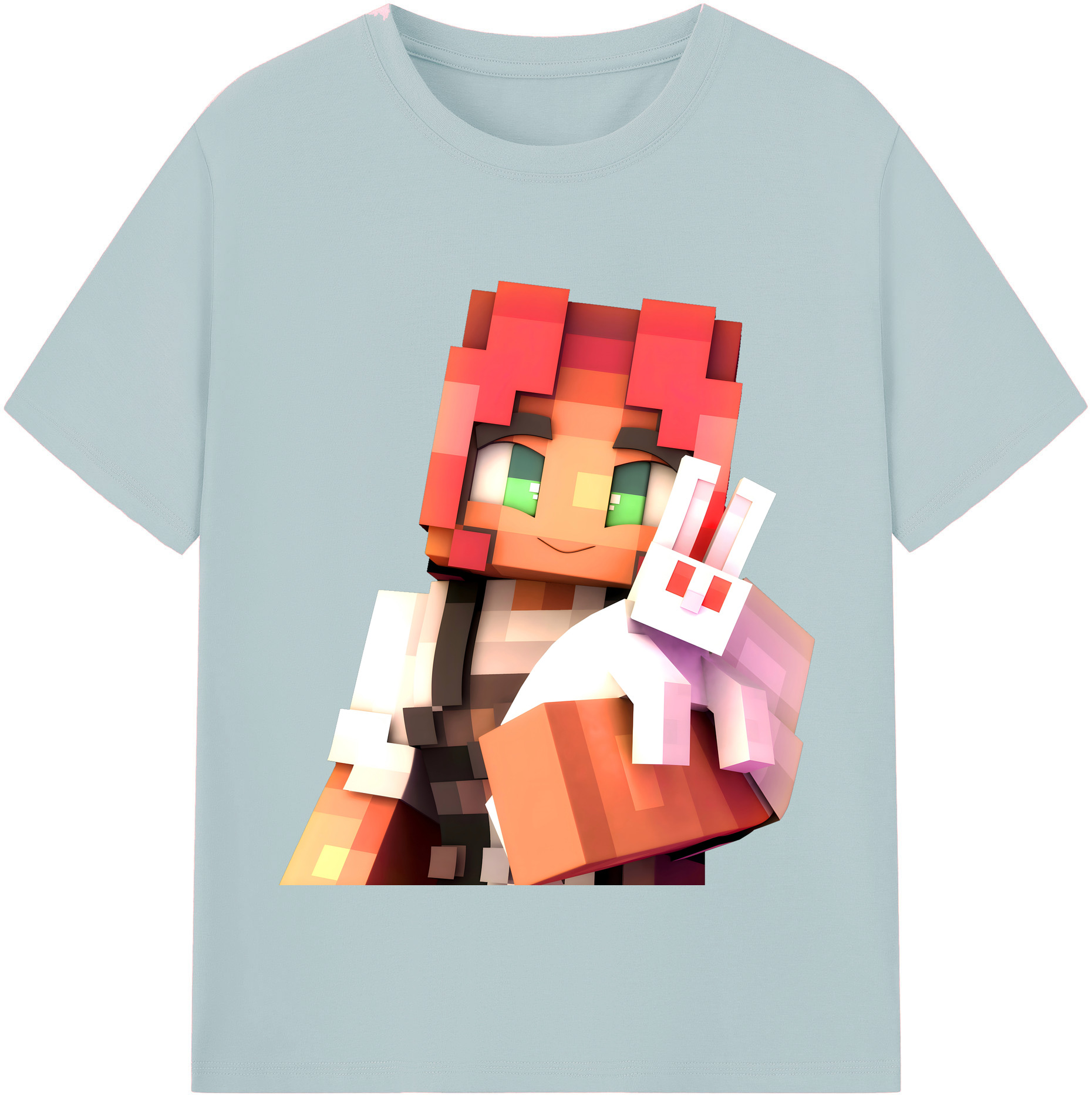 （画像用） マインクラフト ブロックの世界 Minecraft MC Block world 綿100％半袖Tシャツ（フロントプリント）